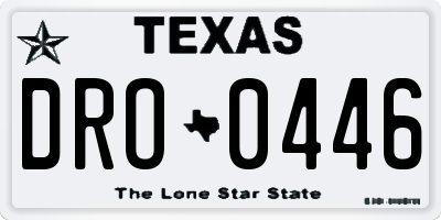 TX license plate DRO0446
