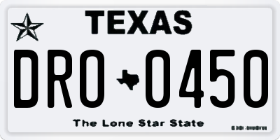 TX license plate DRO0450