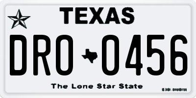 TX license plate DRO0456