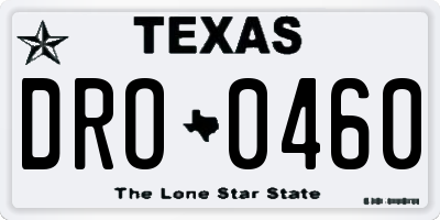 TX license plate DRO0460