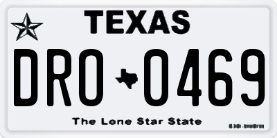 TX license plate DRO0469