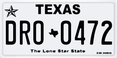 TX license plate DRO0472