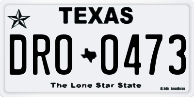 TX license plate DRO0473