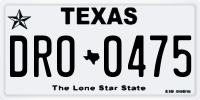 TX license plate DRO0475
