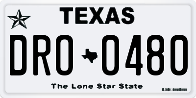 TX license plate DRO0480