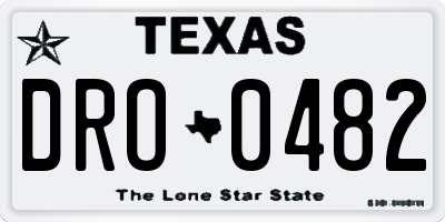 TX license plate DRO0482