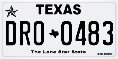 TX license plate DRO0483