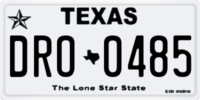 TX license plate DRO0485
