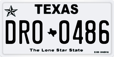 TX license plate DRO0486