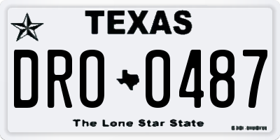TX license plate DRO0487