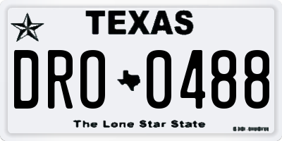 TX license plate DRO0488