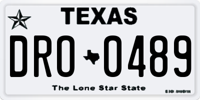 TX license plate DRO0489