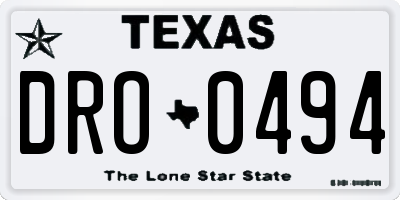 TX license plate DRO0494
