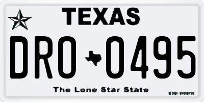 TX license plate DRO0495
