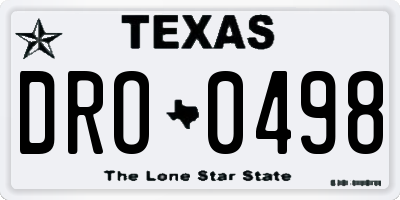 TX license plate DRO0498