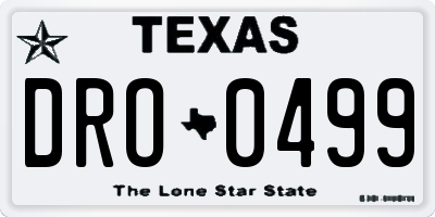TX license plate DRO0499