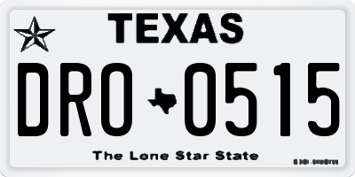 TX license plate DRO0515