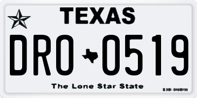 TX license plate DRO0519