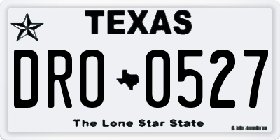 TX license plate DRO0527