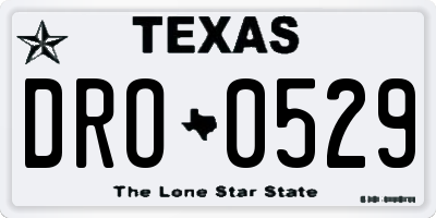 TX license plate DRO0529
