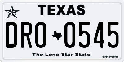 TX license plate DRO0545