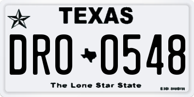 TX license plate DRO0548