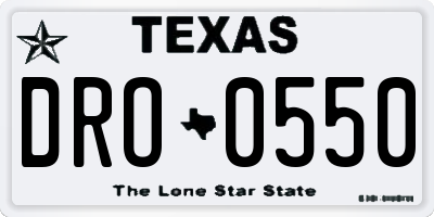 TX license plate DRO0550