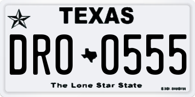 TX license plate DRO0555