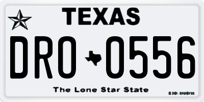 TX license plate DRO0556
