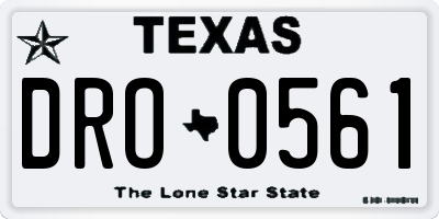 TX license plate DRO0561