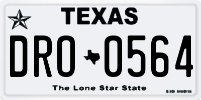 TX license plate DRO0564