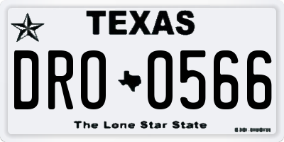TX license plate DRO0566