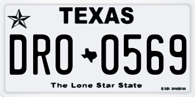 TX license plate DRO0569