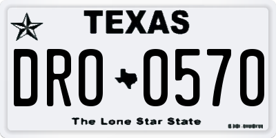 TX license plate DRO0570