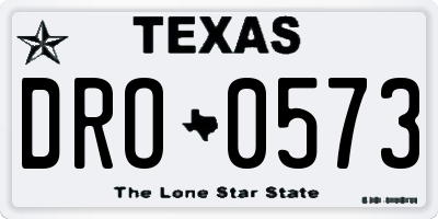 TX license plate DRO0573