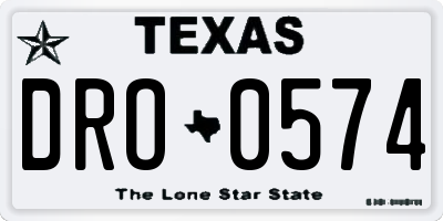 TX license plate DRO0574