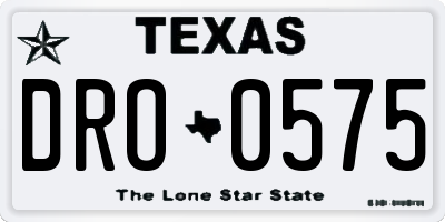 TX license plate DRO0575