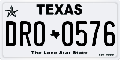 TX license plate DRO0576