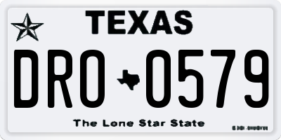 TX license plate DRO0579