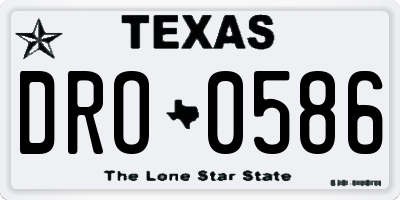 TX license plate DRO0586