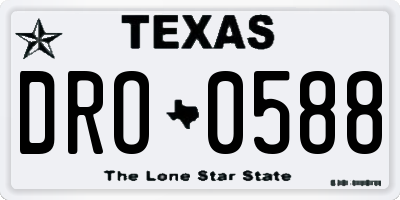 TX license plate DRO0588