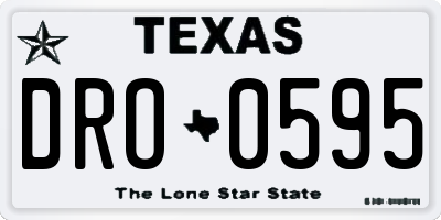 TX license plate DRO0595