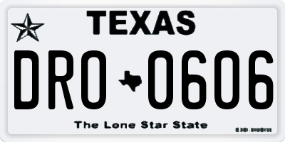 TX license plate DRO0606