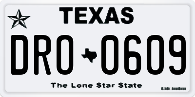 TX license plate DRO0609