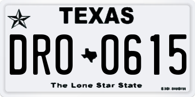 TX license plate DRO0615