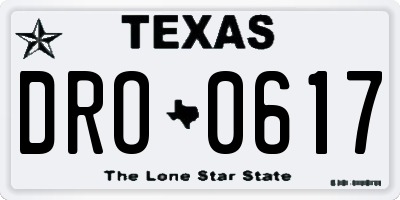 TX license plate DRO0617
