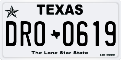 TX license plate DRO0619