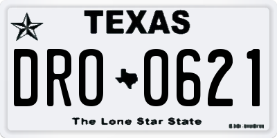 TX license plate DRO0621