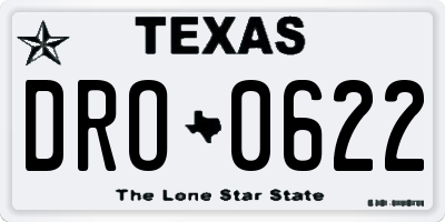 TX license plate DRO0622