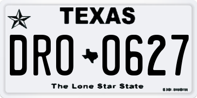 TX license plate DRO0627
